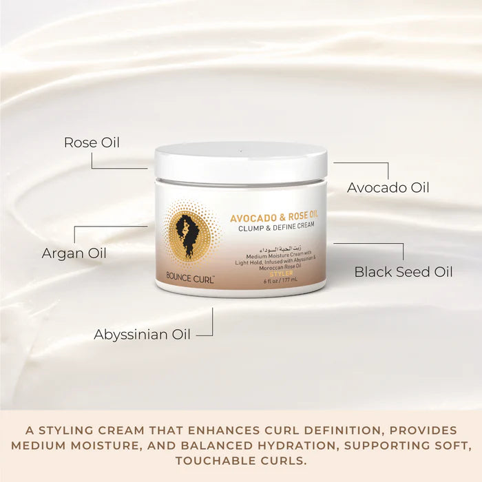 Bounce Curl Avocado & Rose Oil Clump and Define Cream - 117ml