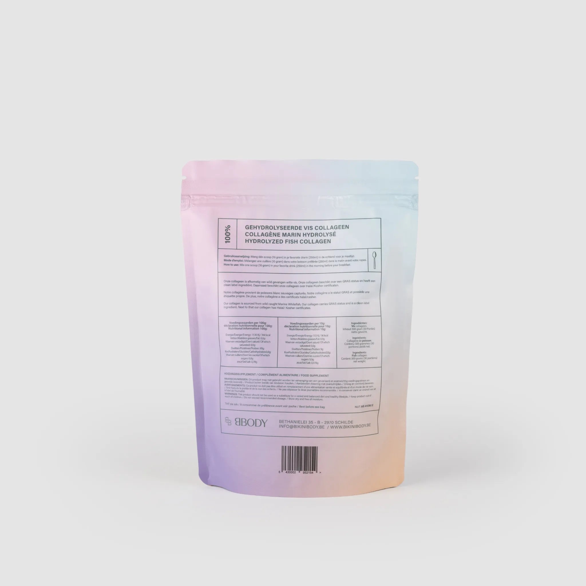 BBody – Collagène hydrolysé 100 % tripétide – 300 g de poudre