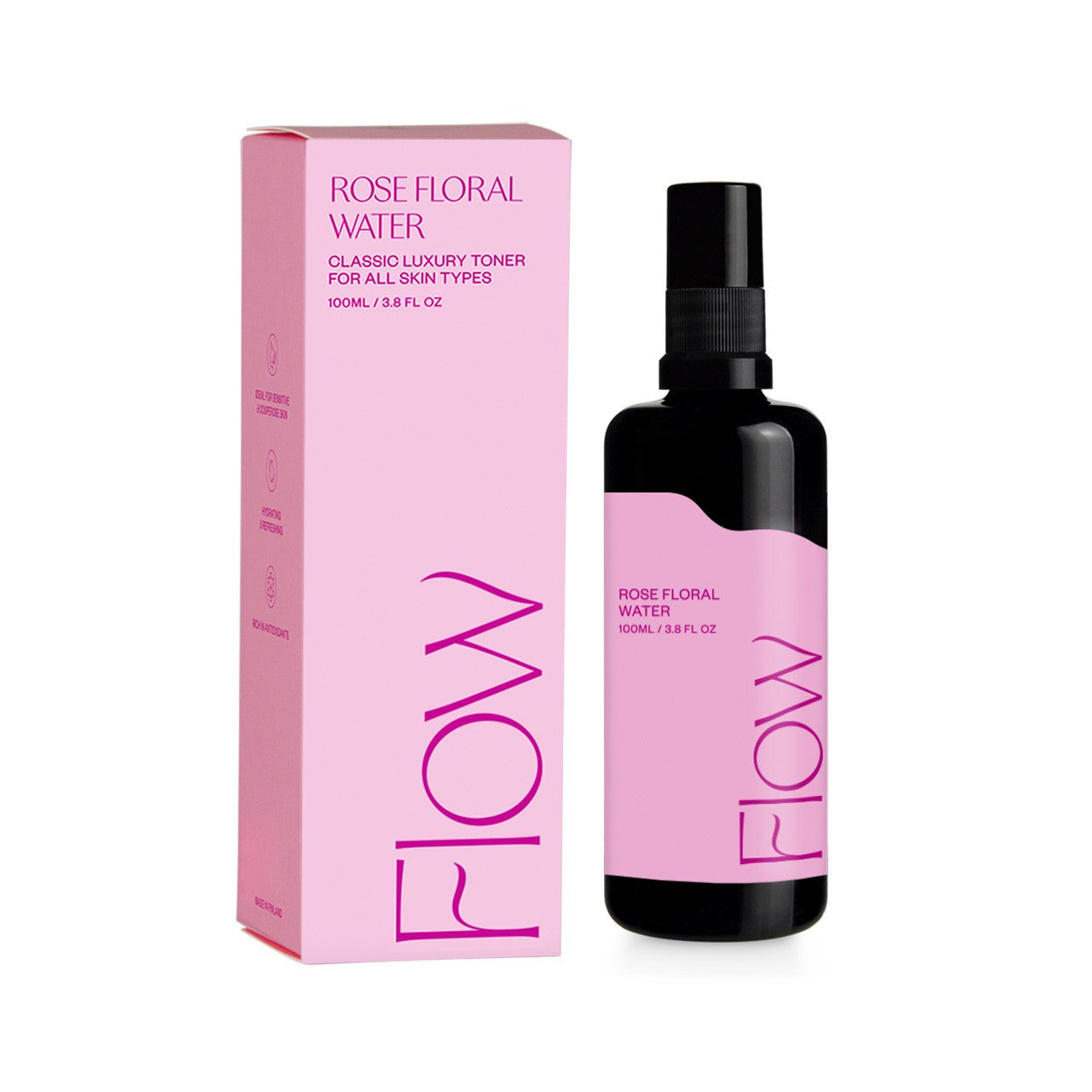 Brume visage à l'eau florale de rose - Flow Cosmetics - 100 ml