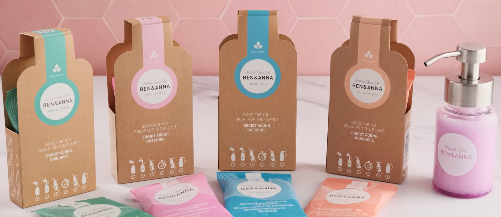 Flocons de gel douche, 4 parfums | Ben&amp;Anna, 40 g